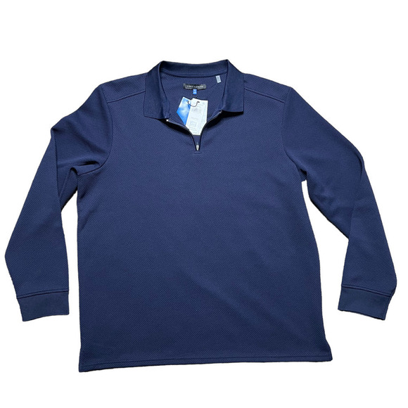 Vince Camuto Mens Blue Long Sleeve Quarter Zip Sweater Pullover Size XXL NWT - Picture 1 of 8